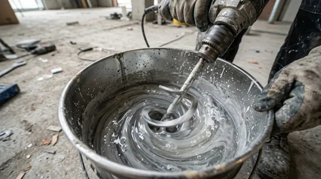 Mixing a two-component primer with a paddle mixer