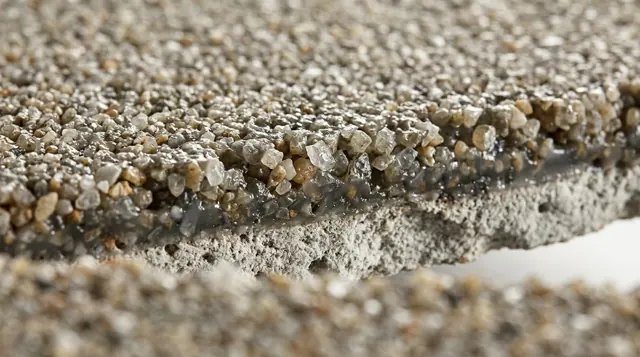 Section through a sand-broadcast primer layer